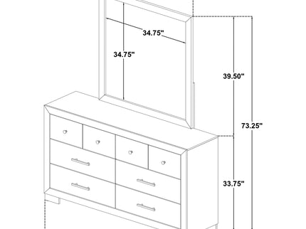 Merritt - 6 Drawer Dresser With Mirror - Light Oak