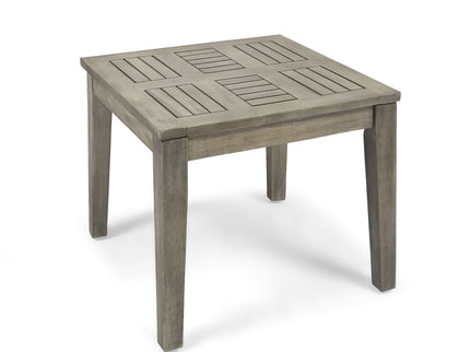 Dexterity - Outdoor Square Side Table With Wood Frame - Gray
