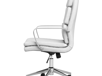 Molly - Upholstered Adjustable High Back Office Chair With Base - White