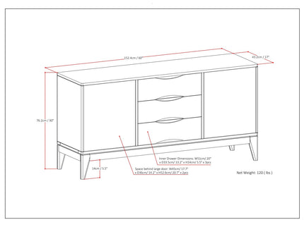 Harper - Sideboard Buffet - Walnut Brown