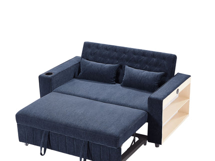 Pull-Out Sofa Bed Convertible Couch With Adjustable Backrest For Living Room