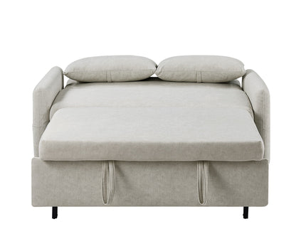 Pull Out Sleep Sofa Bed Loveseats Sofa Couch With Adjsutable Backrest, Storage Pockets, 2 Soft Pillows, USB Ports For Living Room, Bedroom, Apartment, Office