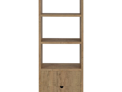 Noriega - 3 Shelf Media Tower With Open Shelves And Hidden Cabinet Storage - Mango Color