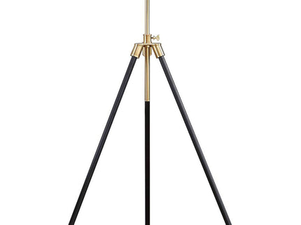 Tripod Drum Shade Floor Lamp With Rotary Switch - Black