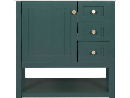 Transitional Style Bathroom Vanity Cabinet Combo With Ceramic Sink