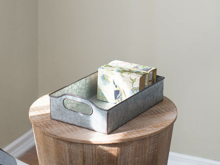 Decorative Galvanized Nesting Trays (Set of 3) - Gray