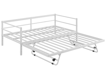 Industrial Metal Daybed With Adjustable Pop Up Trundle And LED Strip