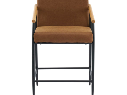 Mid Century Modern Counter Stool Set With Iron Frame