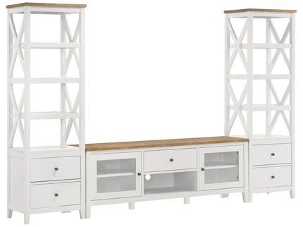 Evanston - 3 Piece 67" TV Stand - White