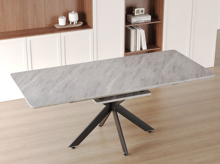 Modern Extendable Dining Table Set With Soft Padded Armless Chairs