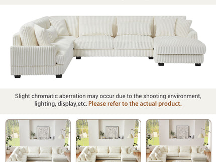 Oversized Sectional Sofa U - Shaped Sofa Couch Modern Sofa Upholstered In Soft With A Chaise Lounge For Living Room