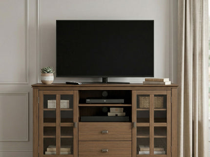 Artisan - Tall TV Media Stand - Rustic Natural Aged Brown