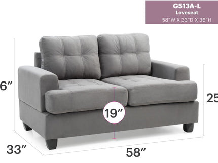 Stylish Transitional Loveseat For Two