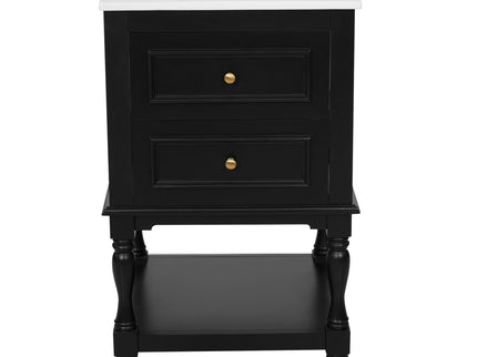 Retro Design Bathroom Vanity With Sink, 2 Drawer Storage Cabinet