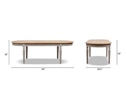 Colette - Oval Dining Table - Blue / Gray