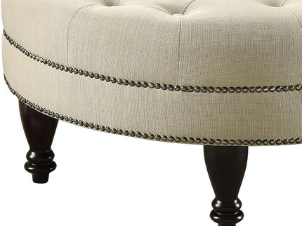 Oatmeal Cocktail Ottoman - Beige