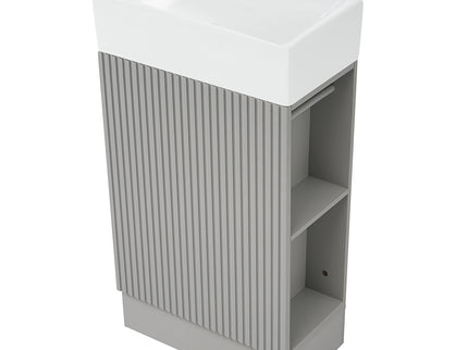 Modern Bathroom Vanity With Sink And 2 Tier Shelf