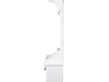 Floating Makeup Vanity With Big Mirror, Wall Mounted Storage Vanity With Drawers, Pockets & Hooks, Space Saving Decorative Home Organizer - White