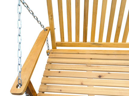 Front Porch Swing With Armrests For Outdoor Patio, Garden Yard, Backyard Or Sunroom