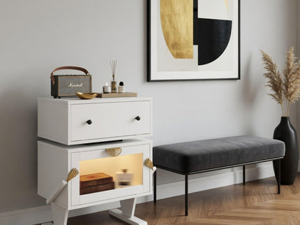 Robot LED Nightstand With 360° Rotating Drawer