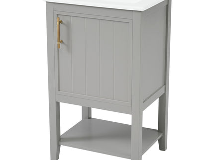 Modern Bathroom Vanity With Sink, Soft-Closing Door And Open Shelf