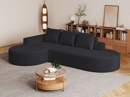 Modern Curved Sofa, L-Shaped Modular Sectional Set With 3 Pillows