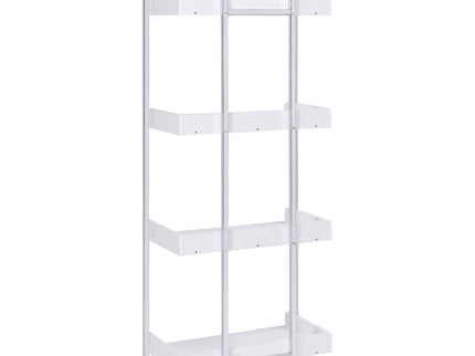 4 Shelf Open Back Bookcase With Accents - White