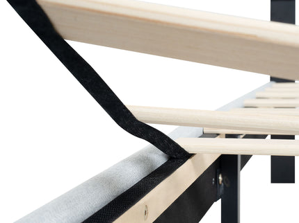 Modern Upholstered Platform Bed Frame With Button Tufted Fabric Headboard