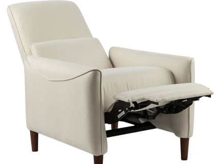 Upholstered Push Recliner Chair With Rubber Wood Legs For Living Room