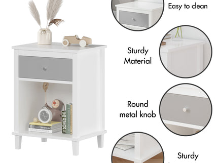 Nightstand With 1 Drawer 1 Shelf