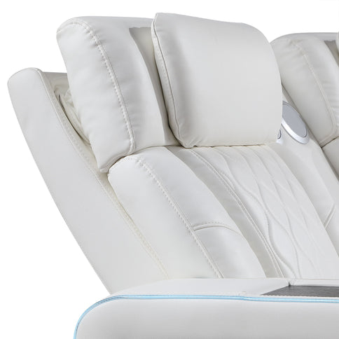 Electra - Power Reclining Sofa With Power Headrests, Drop Down Table, Reading Light, Massage, LED Lighting And USB Control