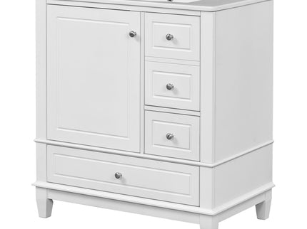 Freestanding Bathroom Vanity With Sink, Soft Close Door, 3 Drawers