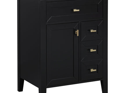 Bathroom Vanity With Sink, 3 Drawers & Cabinet With 2 Tier Door Storage Rack, Soft Close Doors & Drawers