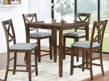 5 Piece Dining Table Set, Wooden Dining Square Table Set For 4
