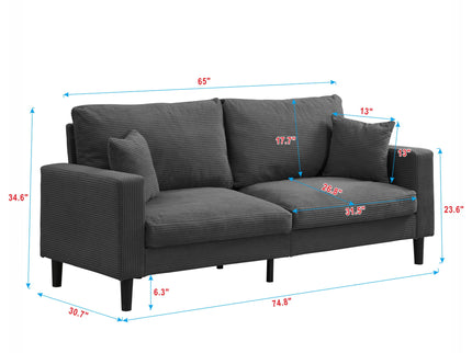 Modern Upholstered Resilience Three Seater Sofa
