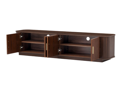 70" TV Stand With Ample Storage, Refined Curved Corners - Dark Brown