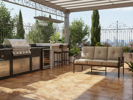 All-Weather 3 Seat Patio Sofa With Cushions