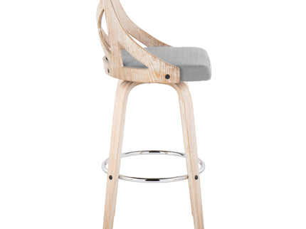 Charlotte - Farmhouse Fixed Height Bar Stool With Swivel And Round Footrest (Set of 2)
