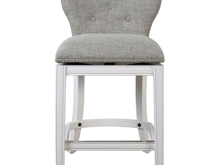 Upholstered Swivel Stool With Back
