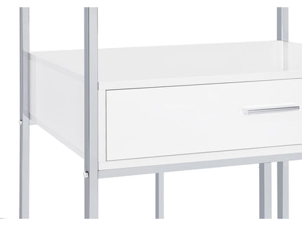 Draper - 5 Shelf LED Wine Cabinet With Pull Out Drawer - Gloss White