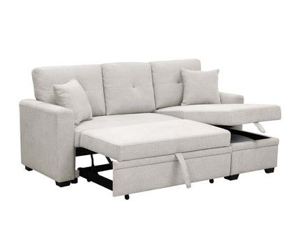Upholstered Sectional With Pull Out Bed And Chaise Storage