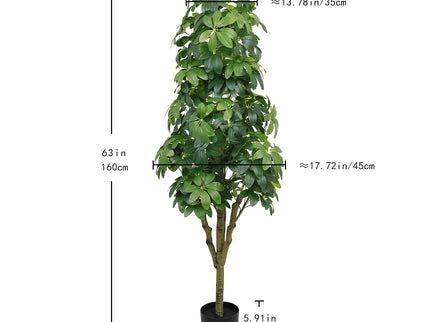 Realistic Faux Tree With Lifelike Foliage For Indoor And Outdoor Use - Green