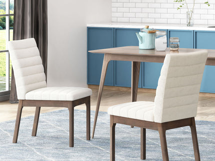 Upholstered Dining Chairs With Rubber Legs (Set of 2)