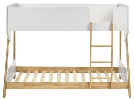 Fjord - Twin Over Twin Bunk Bed, Fits Standard Mattresses - White / Natural