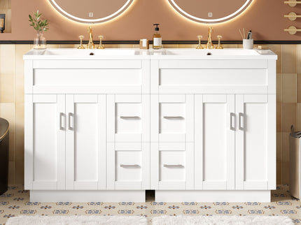 Bathroom Vanity With 2 Doors, 2 Drawers, Adjustable Shelf, Hidden Slides & Soft Close Hinges