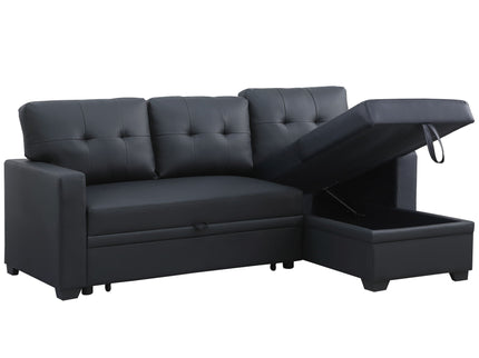 Upholstered Pull Out Sectional Sofa With Chaise