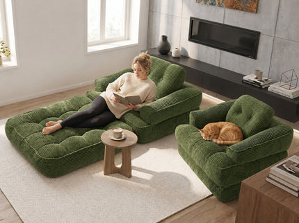 Convertible 2 In 1 Armrest Sofa For Bedroom