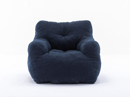 Soft Teddy Fabric Tufted Foam Bean Bag Chair With Teddy Fabric