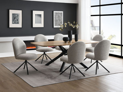 Lawton - 7 Pieces Dining Room Set - Natural / Black / Gray