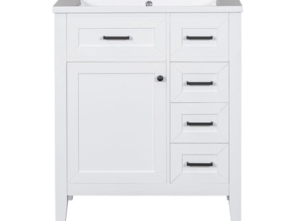 Modern Bathroom Vanity With Sink Combo, 3 Drawers, Undermount Drop-In Sink